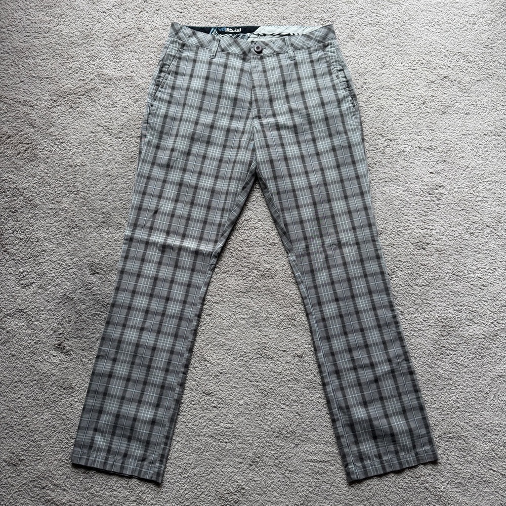Volcom Plaid Chino Pants 32x32 - Picture 3 of 5
